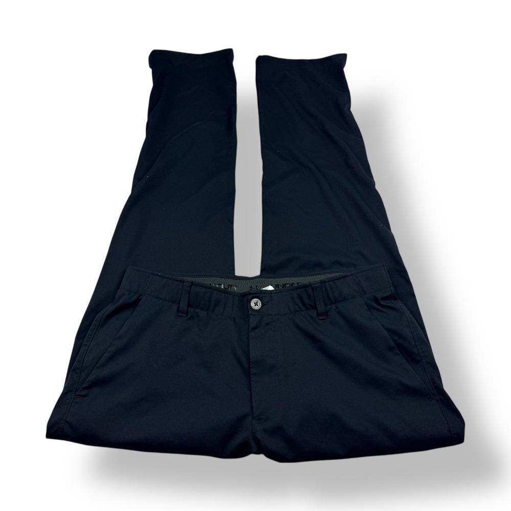 Under Armour Men's Black Golf Chino Pants Size 34x32 Loose Fit‎ UA Storm